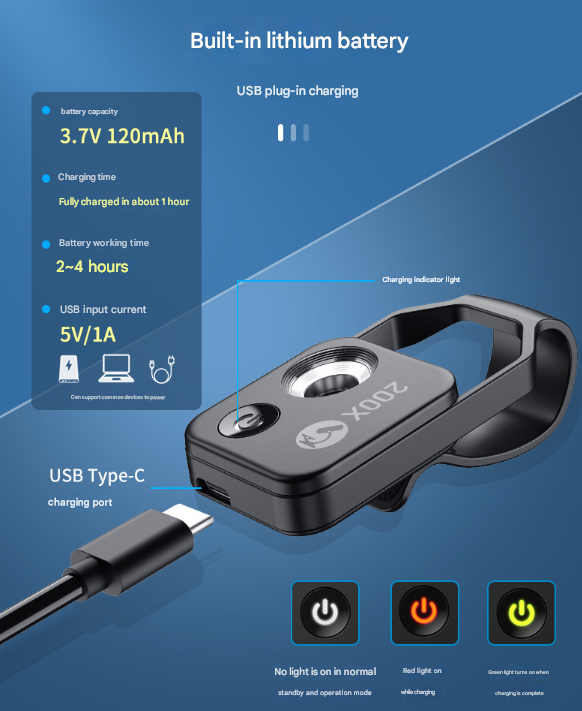 Black Portable 200X Clip-On Microscope Lens for Smartphone - HD Pocket Magnifier with CPL Filter and LED Light(excluding mobile phones) Tristar Online