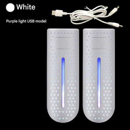 White Portable USB Shoe Dryer & Deodorizer - Constant Temperature Electric Boot Warmer with UV Sanitizer Tristar Online