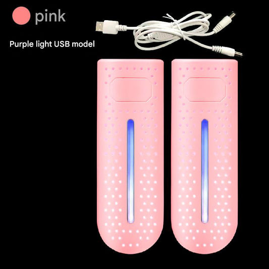 Pink Portable USB Shoe Dryer & Deodorizer - Constant Temperature Electric Boot Warmer with UV Sanitizer Tristar Online