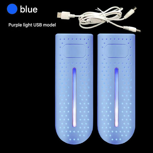 Blue Portable USB Shoe Dryer & Deodorizer - Constant Temperature Electric Boot Warmer with UV Sanitizer Tristar Online