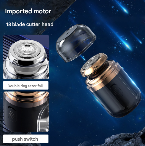 White Portable Mini Electric Shaver for Men - USB Fast-Charge Travel Razor with Washable Head & Nose Trimmer Attachment Tristar Online