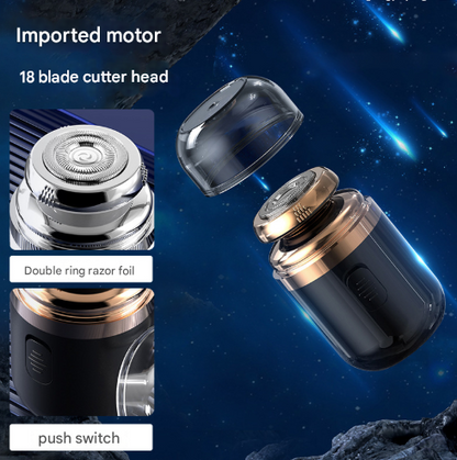 White Portable Mini Electric Shaver for Men - USB Fast-Charge Travel Razor with Washable Head & Nose Trimmer Attachment Tristar Online