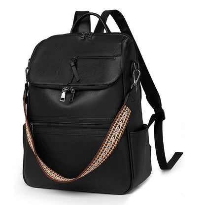 Black Stylish Anti-Theft Backpack for Women - Vintage PU Leather Convertible Rucksack & Shoulder Bag Tristar Online