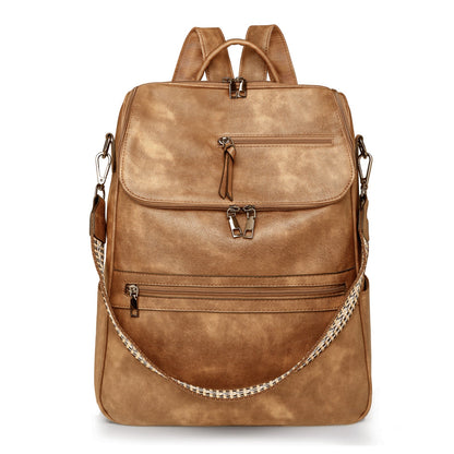 Yellow Stylish Anti-Theft Backpack for Women - Vintage PU Leather Convertible Rucksack & Shoulder Bag Tristar Online