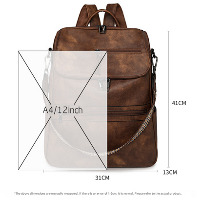 Blue Stylish Anti-Theft Backpack for Women - Vintage PU Leather Convertible Rucksack & Shoulder Bag Tristar Online