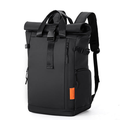 Black Urban Explorer Roll-Top Backpack - Water-Resistant Large Capacity Bag for Travel, Work & Laptop Tristar Online