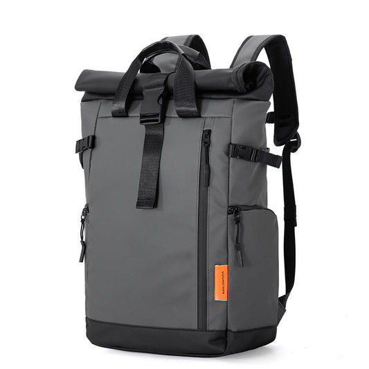 Grey Urban Explorer Roll-Top Backpack - Water-Resistant Large Capacity Bag for Travel, Work & Laptop Tristar Online