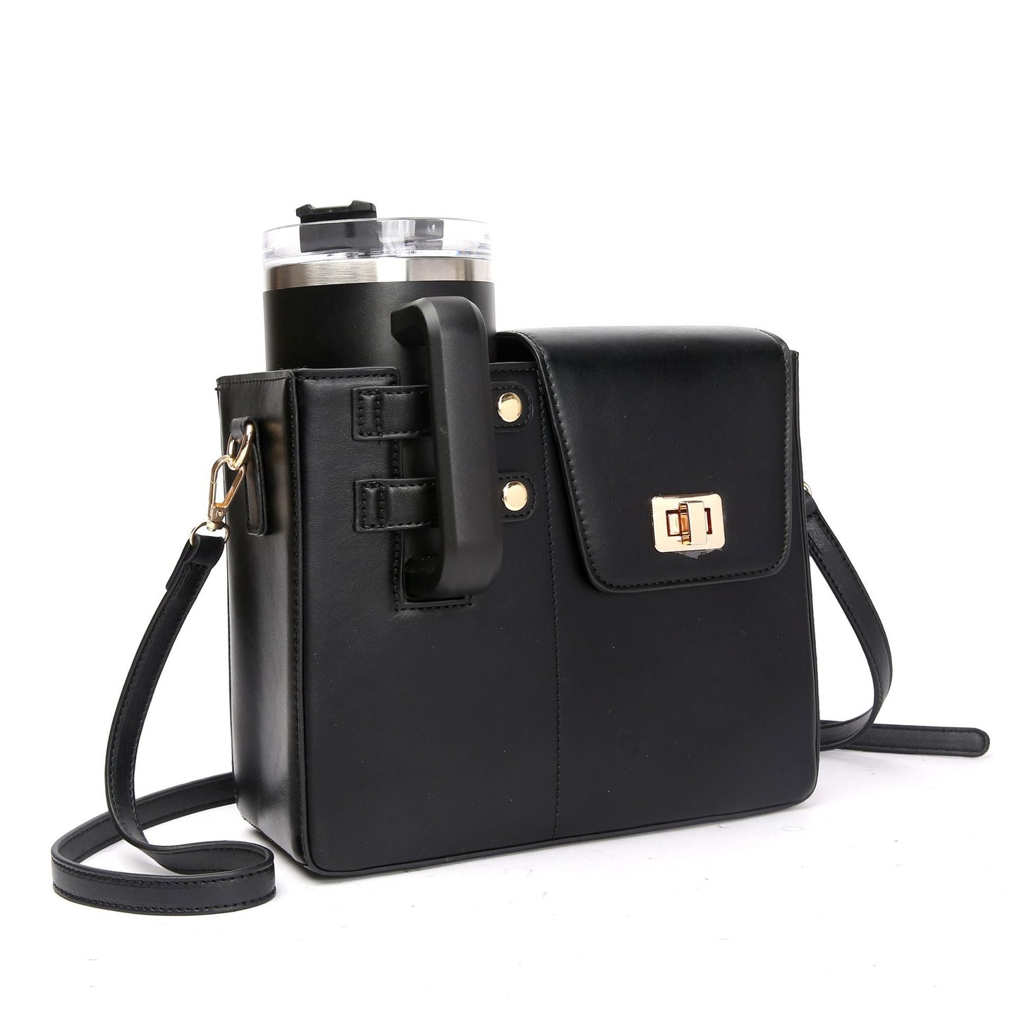 Black Portable Insulated Water Bottle Carrier Bag with Adjustable Shoulder Strap - Crossbody Drink Holder for Outdoor Activities Tristar Online