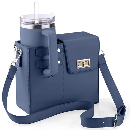 Blue Portable Insulated Water Bottle Carrier Bag with Adjustable Shoulder Strap - Crossbody Drink Holder for Outdoor Activities Tristar Online