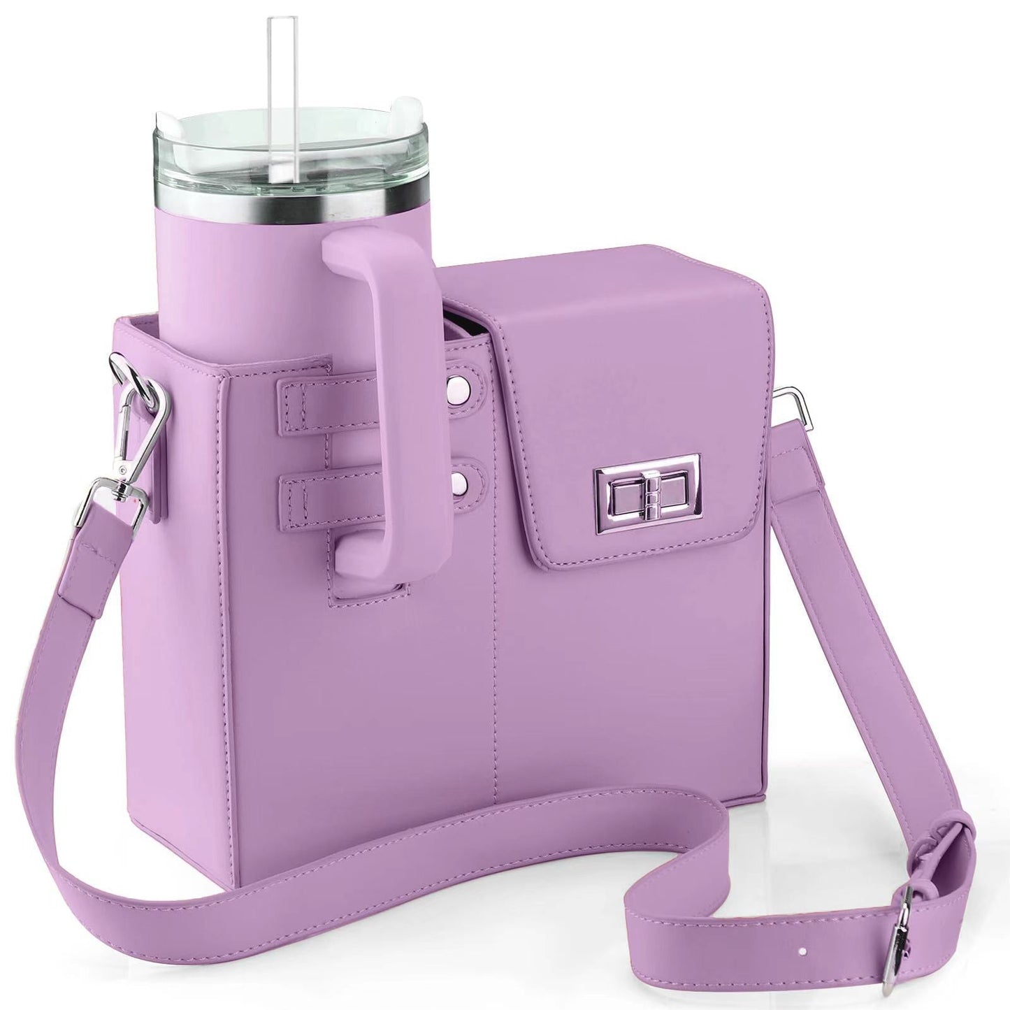 Purple Portable Insulated Water Bottle Carrier Bag with Adjustable Shoulder Strap - Crossbody Drink Holder for Outdoor Activities Tristar Online