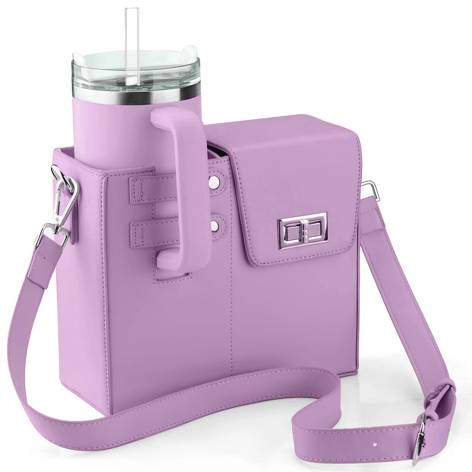 Purple Portable Insulated Water Bottle Carrier Bag with Adjustable Shoulder Strap - Crossbody Drink Holder for Outdoor Activities Tristar Online