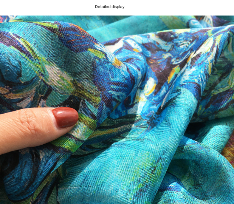 Bumper Harvest Elegant Artistry Shawl - Large 130cm Square Scarf with Oil Painting Print & Hand-Rolled Hem Tristar Online