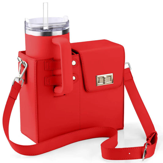 Red Portable Insulated Water Bottle Carrier Bag with Adjustable Shoulder Strap - Crossbody Drink Holder for Outdoor Activities Tristar Online