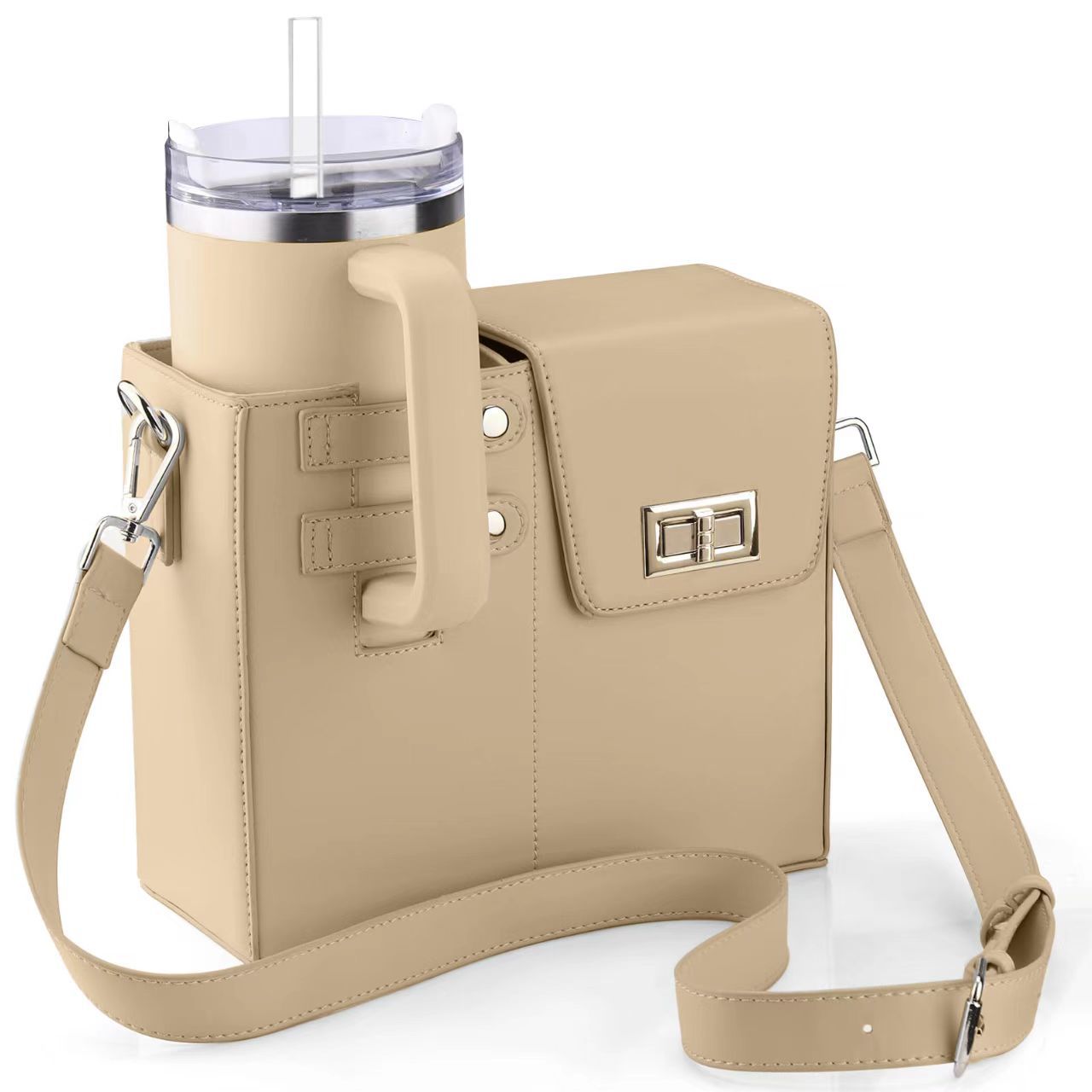 Apricot Portable Insulated Water Bottle Carrier Bag with Adjustable Shoulder Strap - Crossbody Drink Holder for Outdoor Activities Tristar Online