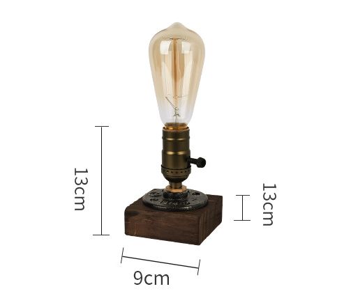 Rustic Industrial Table Lamp Vintage Wooden Base Accent Light Tristar Online