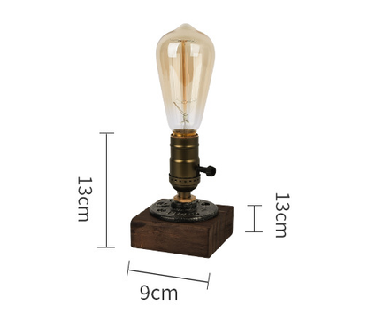 Rustic Industrial Table Lamp Vintage Wooden Base Accent Light Tristar Online