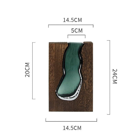 Modern Sculptural Wood and Glass Vase for Home Decor Tristar Online