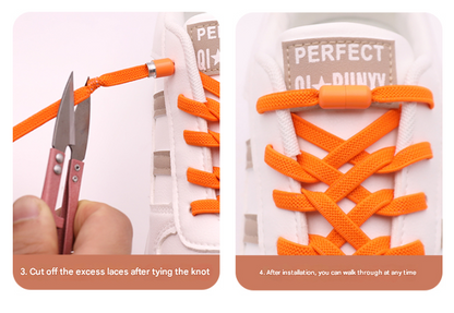 Black No-Tie Elastic Shoelaces with Quick Lock System - Flat Tieless Laces for Kids and Adults Tristar Online