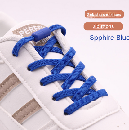Blue No-Tie Elastic Shoelaces with Quick Lock System - Flat Tieless Laces for Kids and Adults Tristar Online