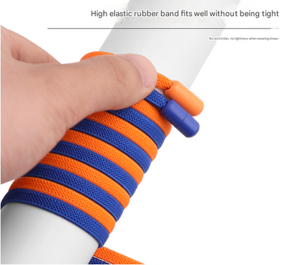 Navy Blue No-Tie Elastic Shoelaces with Quick Lock System - Flat Tieless Laces for Kids and Adults Tristar Online