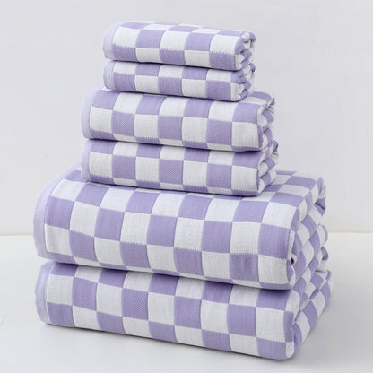 Purple Ultra-Soft 100% Cotton Gauze 6-Piece Towel Set | Absorbent & Quick-Dry Bath Towel Tristar Online