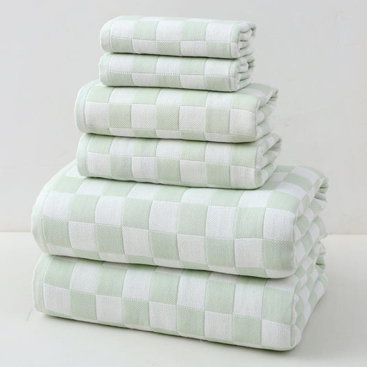 Light Green Ultra-Soft 100% Cotton Gauze 6-Piece Towel Set | Absorbent & Quick-Dry Bath Towel Tristar Online