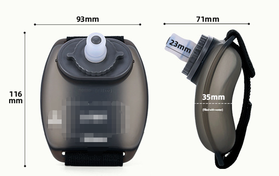 2-Pices Black Ergonomic Wearable Hydration Flask - Hands-Free Wrist Water Bottle for Running & Sports Tristar Online