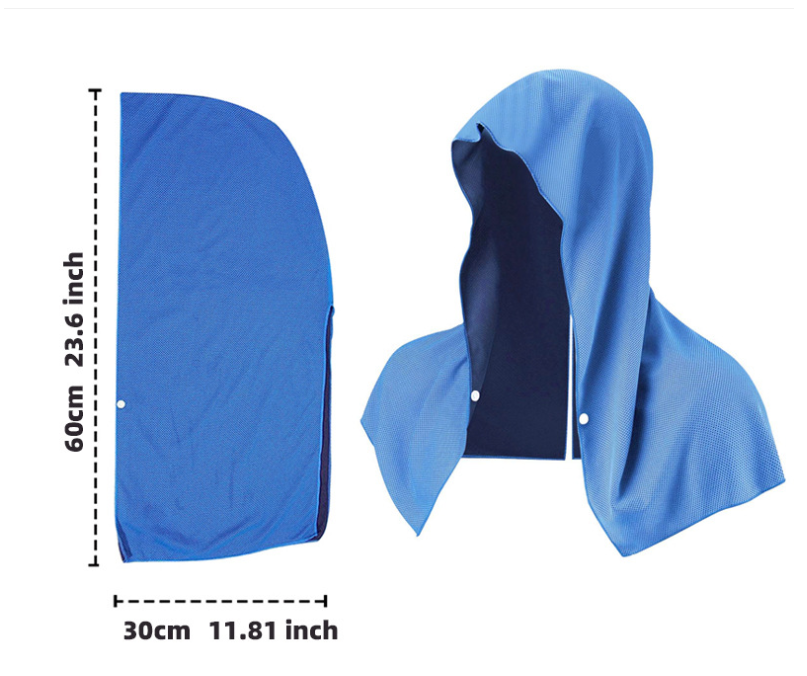 Blue 5-Pack Instant Cooling Towel Set - UPF Sun Protection Hooded Ice Towels for Sports & Outdoor Activities Tristar Online