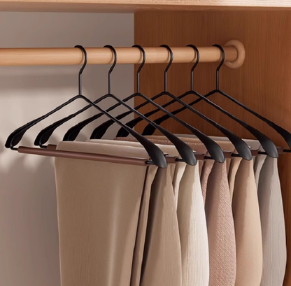 Premium Solid Wood Clothes Hangers Set of 6 - Wide Shoulder Non-Slip Suit Hangers Tristar Online