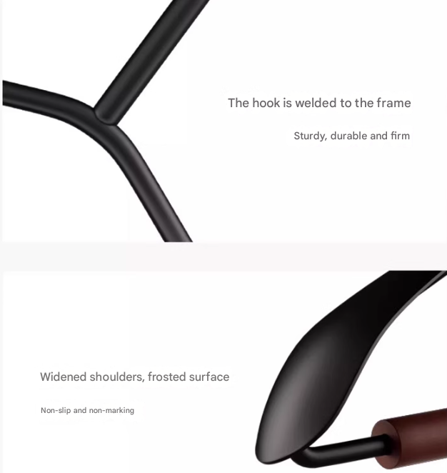 Premium Solid Wood Clothes Hangers Set of 6 - Wide Shoulder Non-Slip Suit Hangers Tristar Online