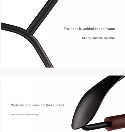 Premium Solid Wood Clothes Hangers Set of 6 - Wide Shoulder Non-Slip Suit Hangers Tristar Online