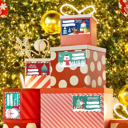 Set of 4 Christmas Gift Tag Sticker Rolls - 2000 Self-Adhesive Labels for Presents Tristar Online