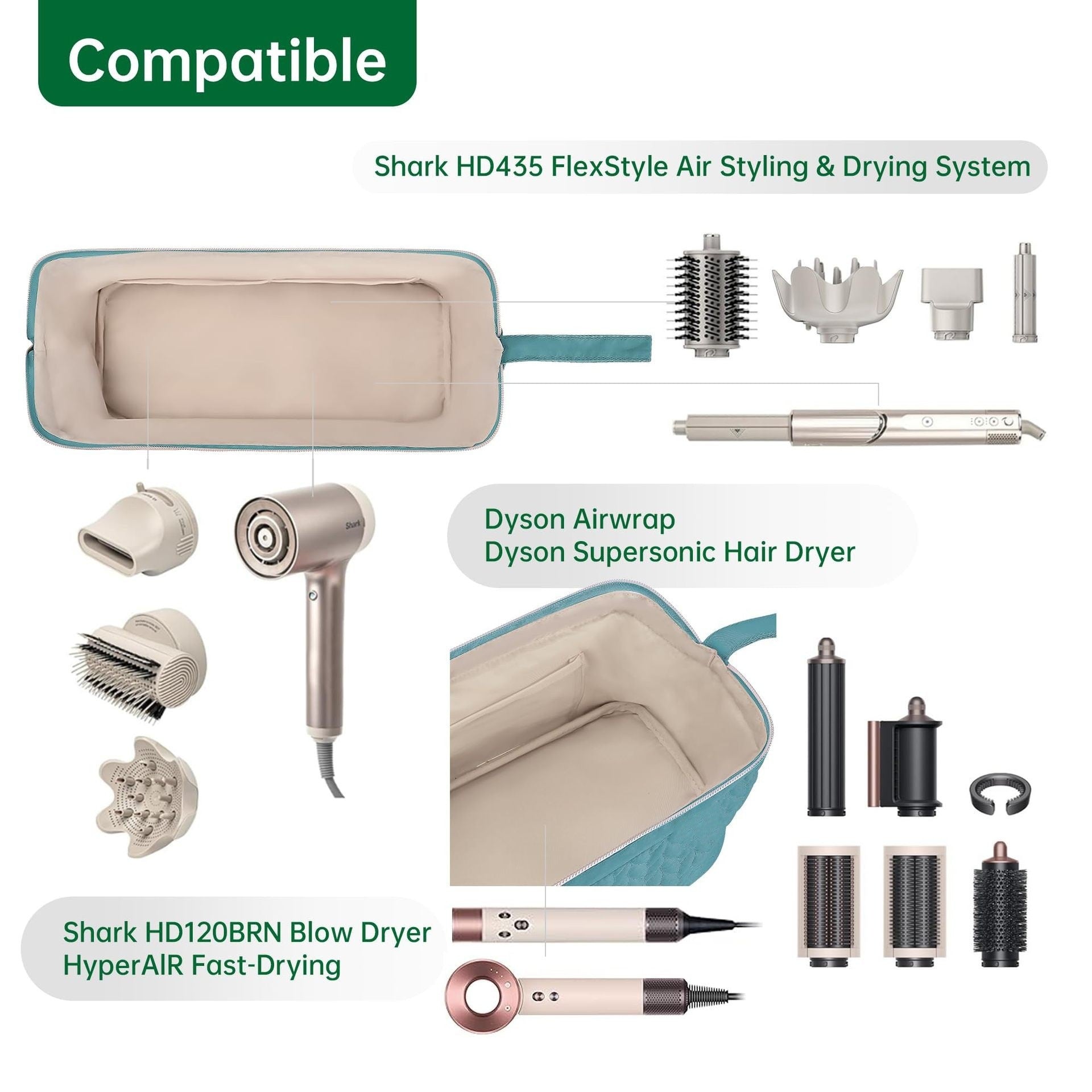 Black Hair Styler Travel Case - Protective Storage Organizer Bag for Dryer, Curling Iron & Accessories Tristar Online