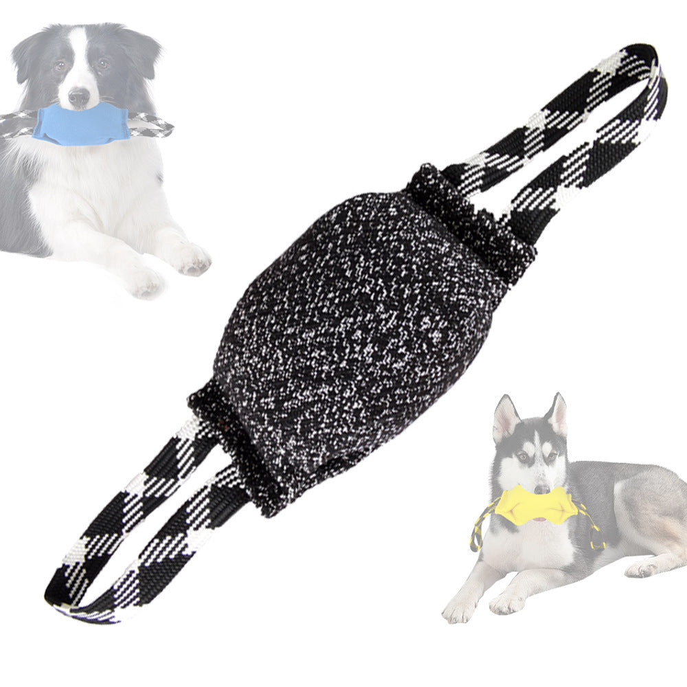 Black Durable Dog Tug Toy with 2 Handles - Interactive Bite Pillow for Training & Tug of War Tristar Online