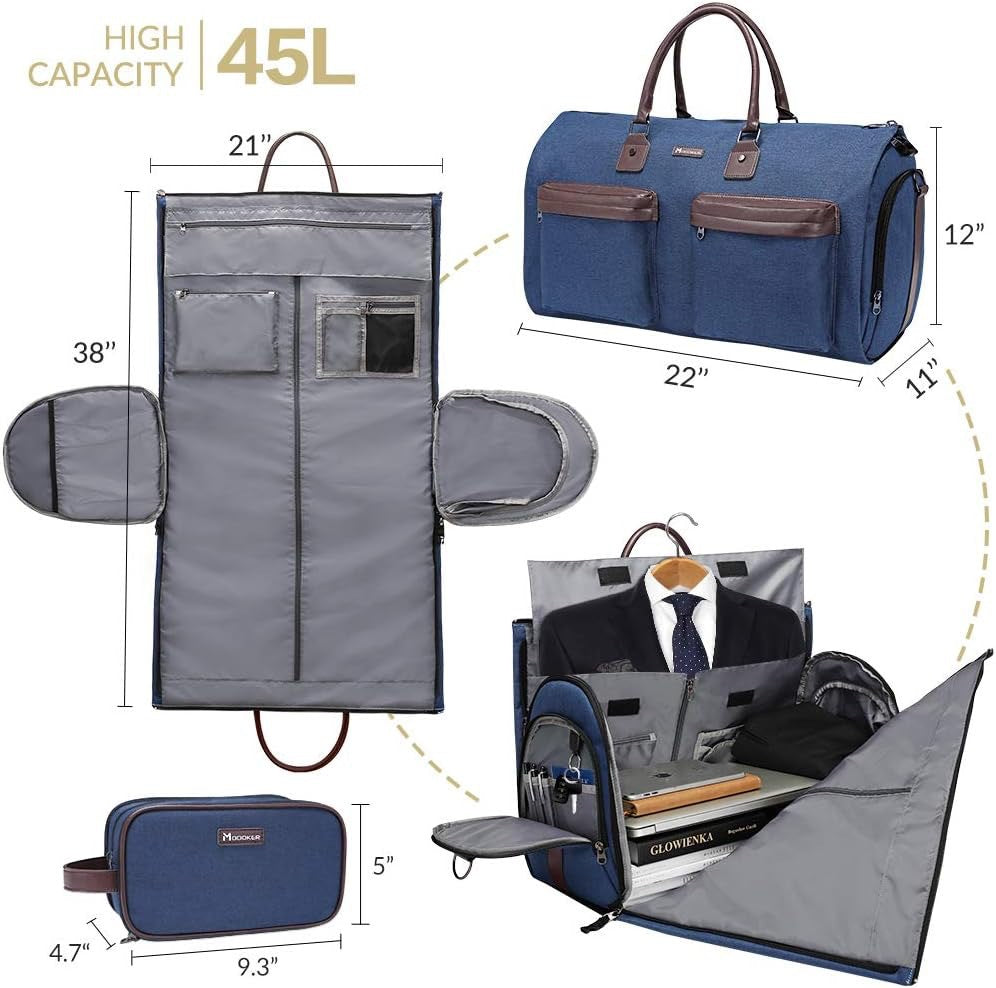 Dark Blue 45L Garment Duffel Bag - Men's Travel Suit Bag - Carry On Weekender Tristar Online