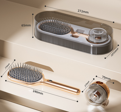 Rose Red Premium Self-Cleaning Hair Brush Set with Stand - Anti-Static Detangling & Scalp Massage Paddle Brush Tristar Online