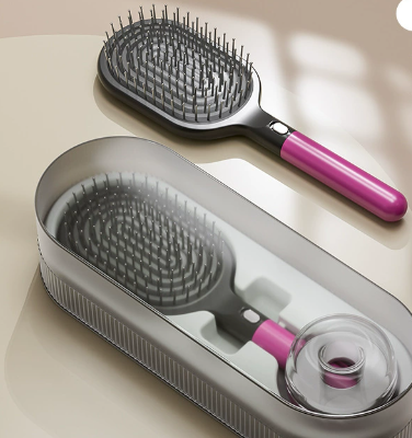 Rose Red Premium Self-Cleaning Hair Brush Set with Stand - Anti-Static Detangling & Scalp Massage Paddle Brush Tristar Online