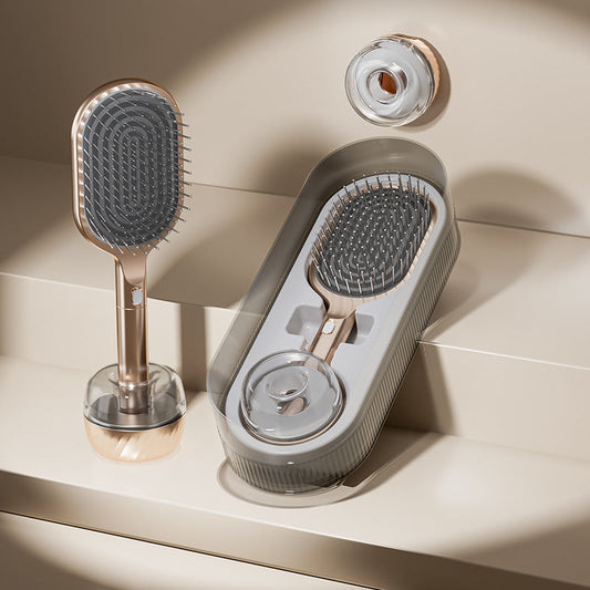 Gold Premium Self-Cleaning Hair Brush Set with Stand - Anti-Static Detangling & Scalp Massage Paddle Brush Tristar Online