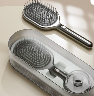 Black Premium Self-Cleaning Hair Brush Set with Stand - Anti-Static Detangling & Scalp Massage Paddle Brush Tristar Online