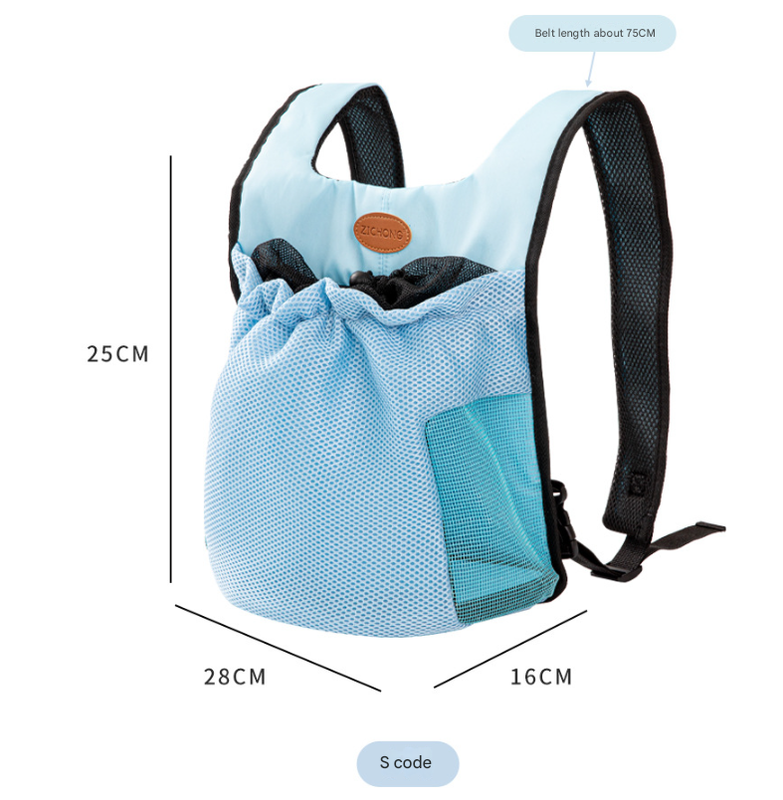 S Blue Hands-Free Pet Carrier Backpack for Small Dogs & Cats - Breathable Chest Pack for Outdoor Travel & Hiking Tristar Online