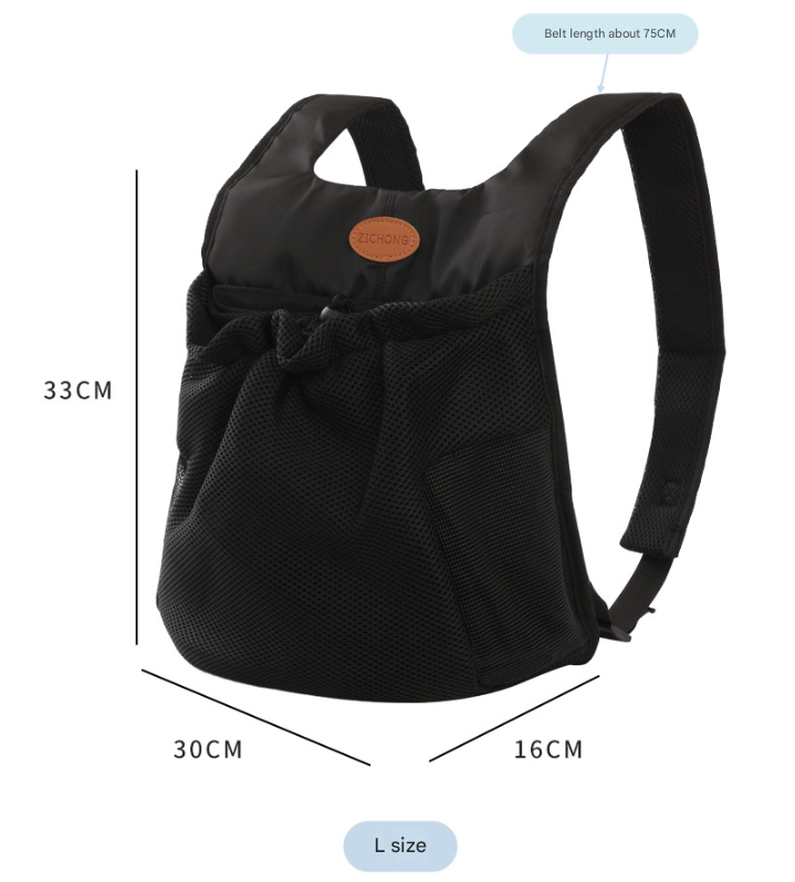 L Black Hands-Free Pet Carrier Backpack for Small Dogs & Cats - Breathable Chest Pack for Outdoor Travel & Hiking Tristar Online