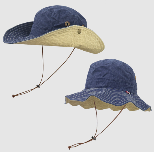 Blue Wide Brim Outdoor Cowboy Sun Hat - Adjustable & Breathable for Hiking, Fishing, and Camping Tristar Online