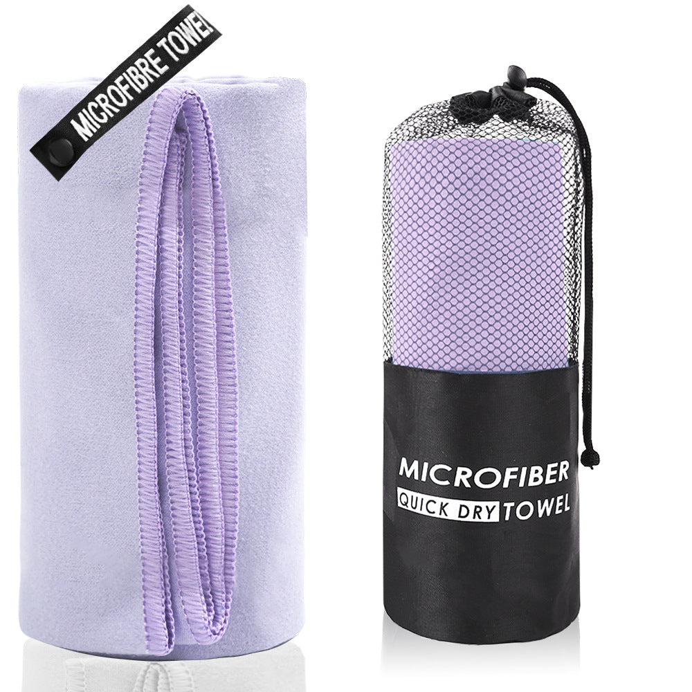 2-Piece Light Purple Quick-Dry Microfiber Sports Towel with Travel Case - Compact & Absorbent for Gym, Swimming & Camping Tristar Online