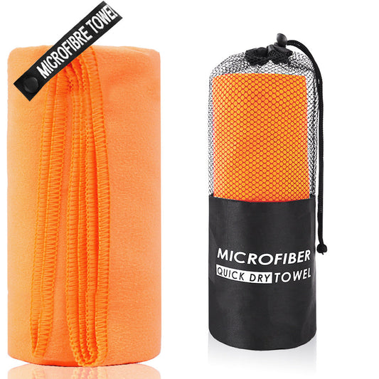 2-Piece Orange Quick-Dry Microfiber Sports Towel with Travel Case - Compact & Absorbent for Gym, Swimming & Camping Tristar Online