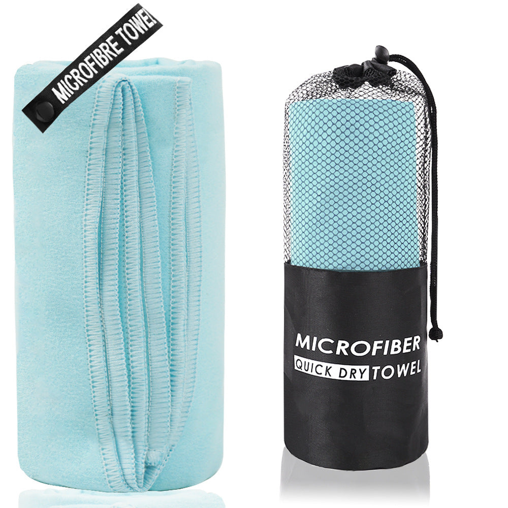 2-Piece Light Blue Quick-Dry Microfiber Sports Towel with Travel Case - Compact & Absorbent for Gym, Swimming & Camping Tristar Online