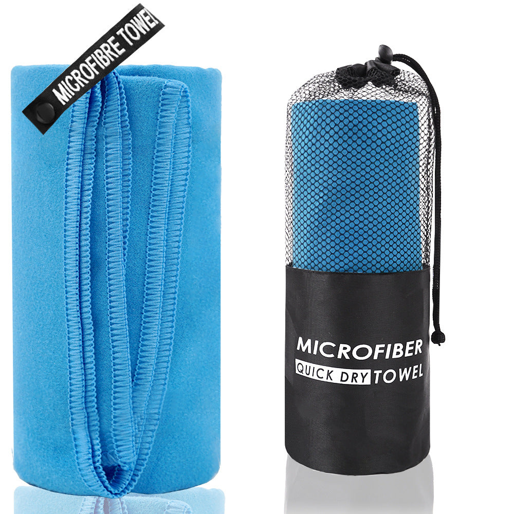 2-Piece Blue Quick-Dry Microfiber Sports Towel with Travel Case - Compact & Absorbent for Gym, Swimming & Camping Tristar Online
