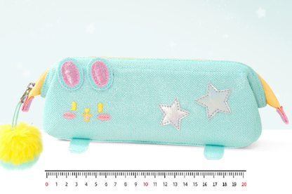 Green Cute Cat Pencil Case for Girls - Large Capacity Sparkly Stationery Pouch with Fluffy Pom Pom Tristar Online