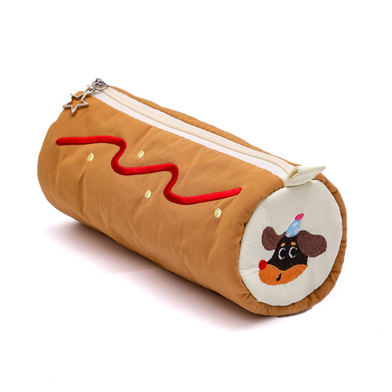 Light Coffee Brithday Dod Vibrant Color Block Pencil Case - Large Capacity Stationery Organizer for School & Office Tristar Online