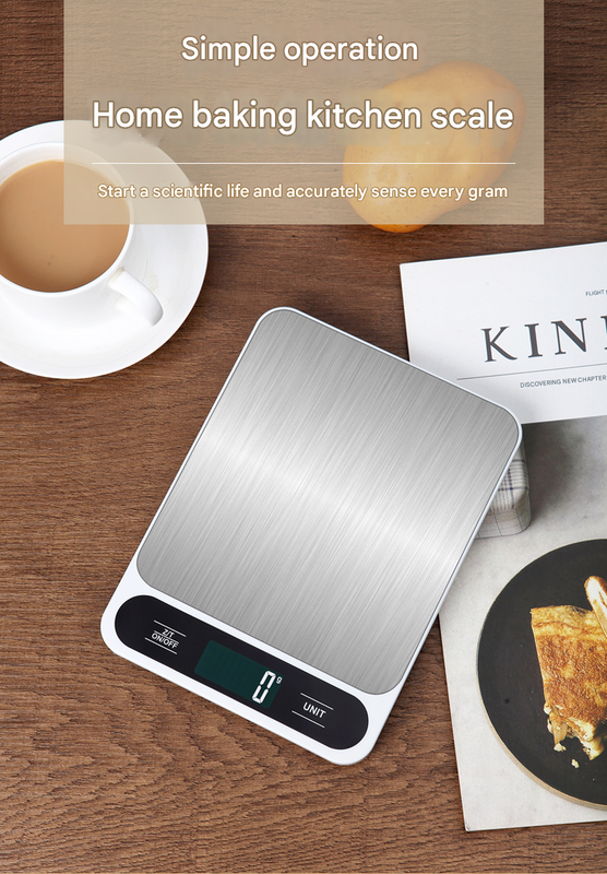 White Slim Digital Kitchen Scale - High Precision Stainless Steel Food Scale for Baking & Cooking(5kg) Tristar Online