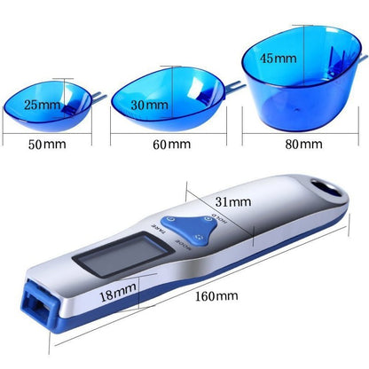 Blue High Precision Digital Spoon Scale - Electronic Measuring Scoop with 3 Heads for Kitchen & Baking(300g) Tristar Online